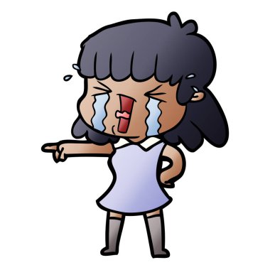 vektör çizim karikatür kadının ağladığını