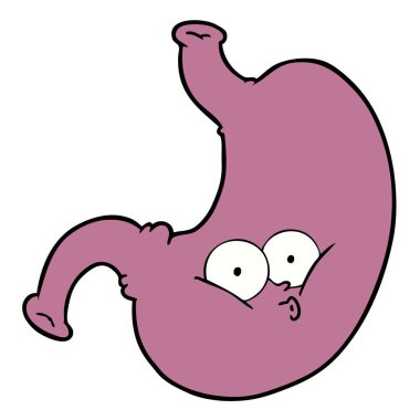 vektör çizim karikatür mide