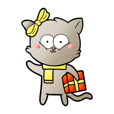 Çizgi film kedisinin vektör çizimi