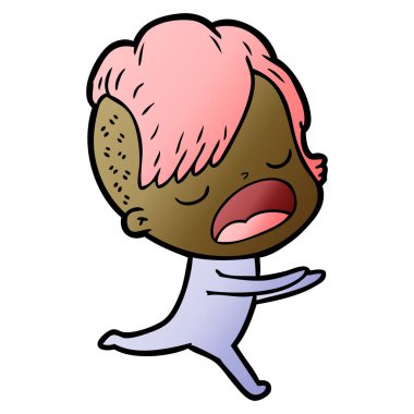 konuşuyor karikatür serin hippi kız