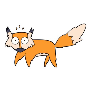 vektör çizim karikatür ürküyor fox