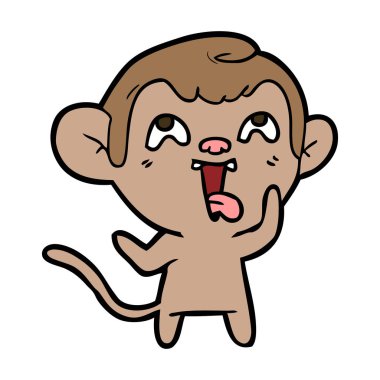deli karikatür maymun vektör çizim