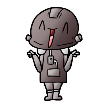 Çizgi film robotunun vektör çizimi