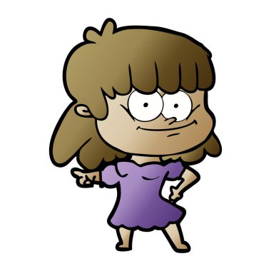 Çizgi filmdeki kadının vektör çizimi