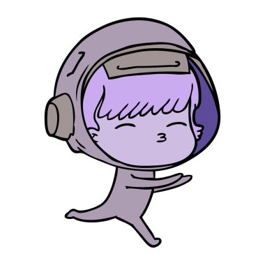 vektör çizim karikatür meraklı astronot