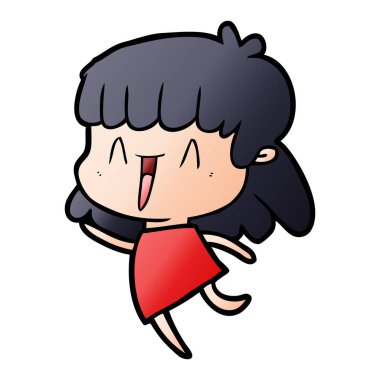 Çizgi filmdeki kadının vektör çizimi