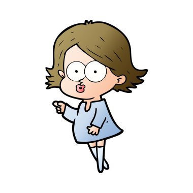 surat asmayı çizgi film kız vektör çizim