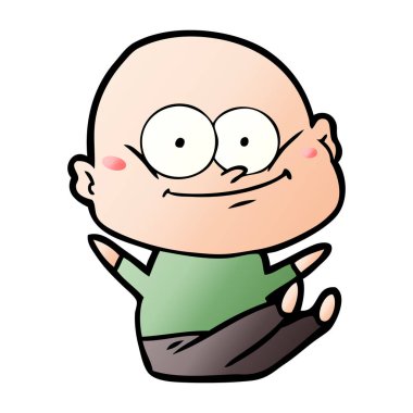 vektör çizim karikatür kel adam