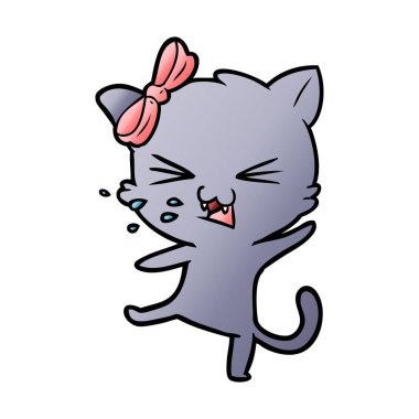 Çizgi film kedisinin vektör çizimi