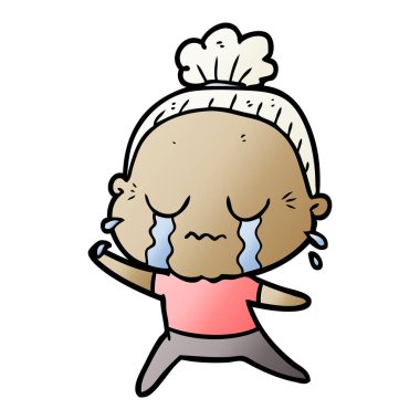 çizgi film ağlayan yaşlı kadın