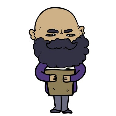 Sakal çatık ile çizgi film adam