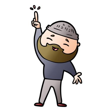 Çizgi film mutlu sakallı adam