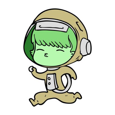 çizgi film meraklı çalışan astronot