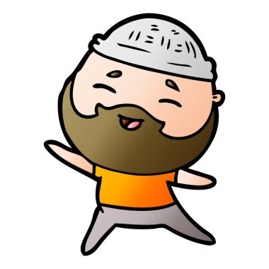 Çizgi film mutlu sakallı adam