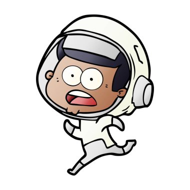 Çizgi film astronotunun vektör çizimi