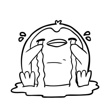 ağlayan bir penguen çizim için