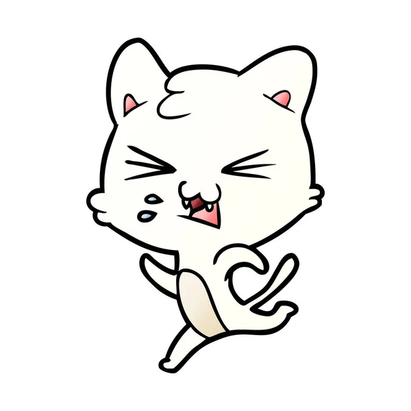 漫画猫ヒスのベクトル イラスト — ストックベクタ