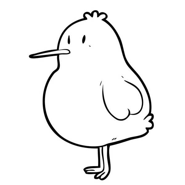 Dessin Ligne Mignon Oiseau Kiwi — Image vectorielle