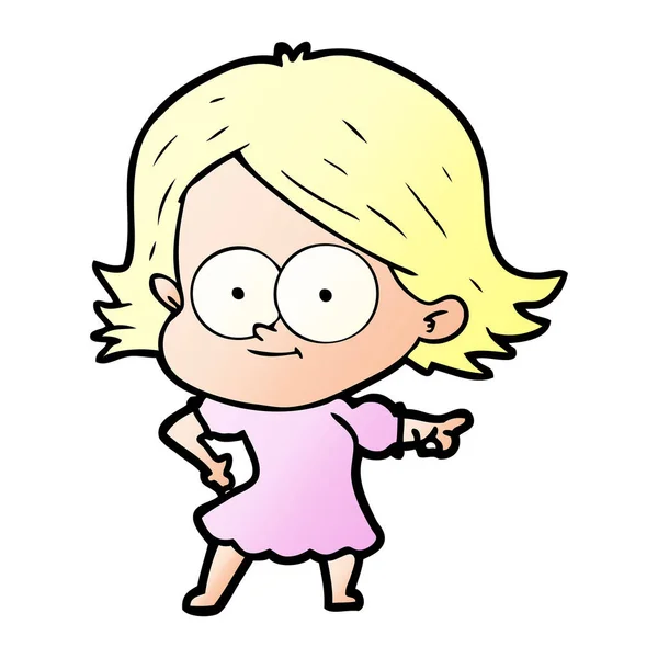 Vektor Illustration Von Glücklichen Cartoon Mädchen — Stockvektor
