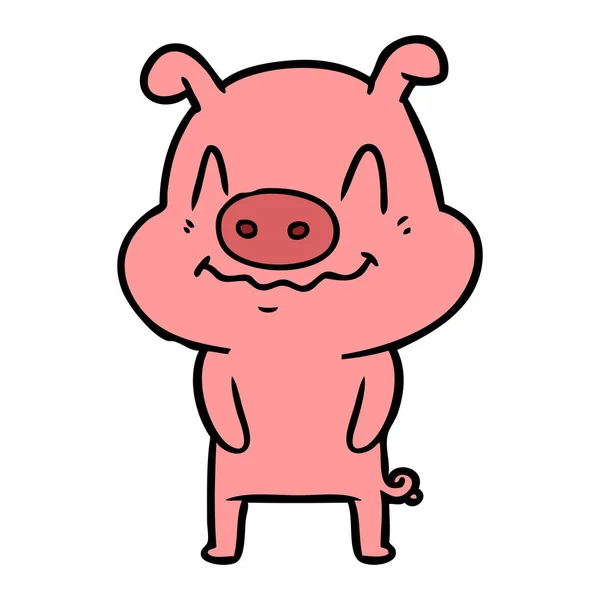 Vector Illustration Cartoon Pig — Stock Vector