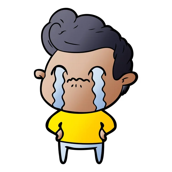 Vektorové Ilustrace Karikatura Člověka Pláč — Stockový vektor