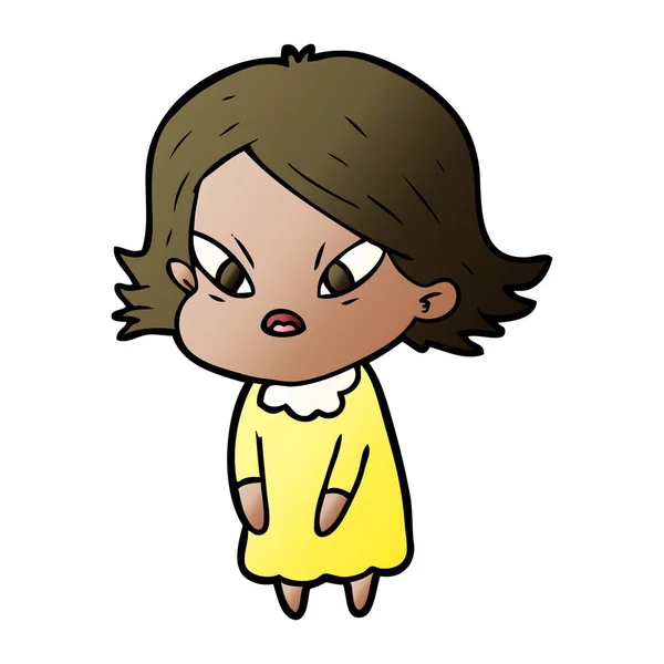 Vector Ilustración Dibujos Animados Mujer Estresada — Vector de stock