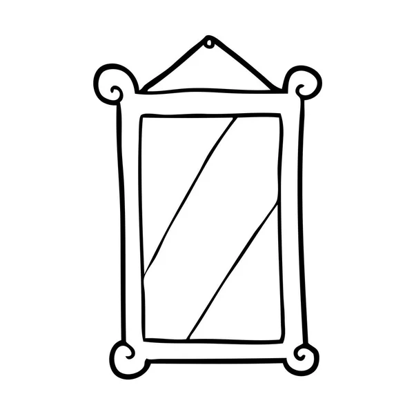 Γραμμικό Σχέδιο Από Έναν Πλαισιωμένο Καθρέφτη Παλιά — Διανυσματικό Αρχείο