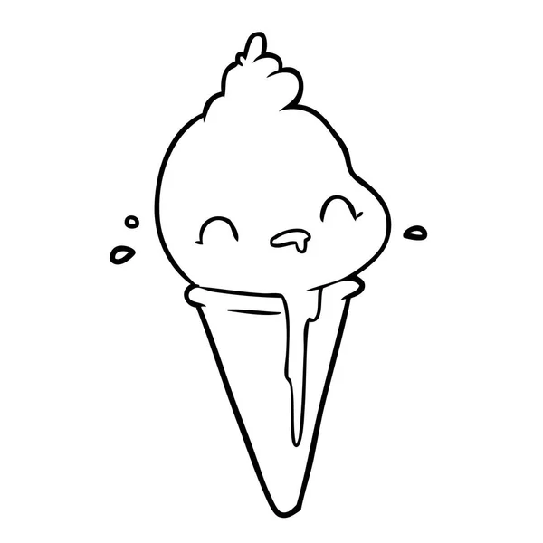 Lindo Dibujo Línea Helado — Archivo Imágenes Vectoriales