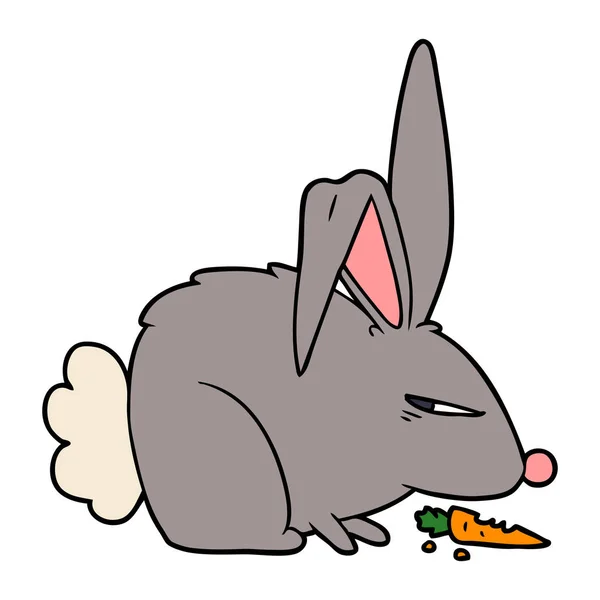 Vector Illustration Cartoon Annoyed Rabbit — Stock Vector