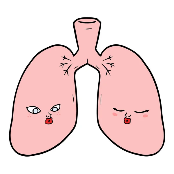 Vector Ilustración Los Pulmones Dibujos Animados — Vector de stock