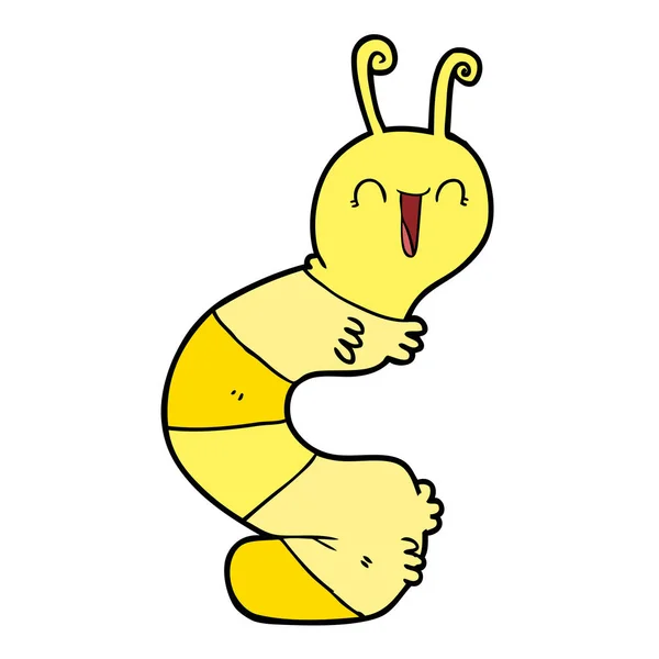 Vectorillustratie Van Cartoon Gelukkig Caterpillar — Stockvector