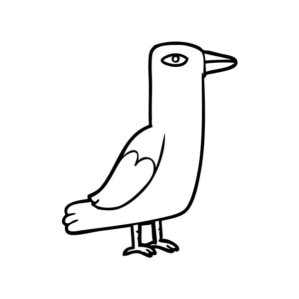 Dibujo Línea Pájaro — Vector de stock