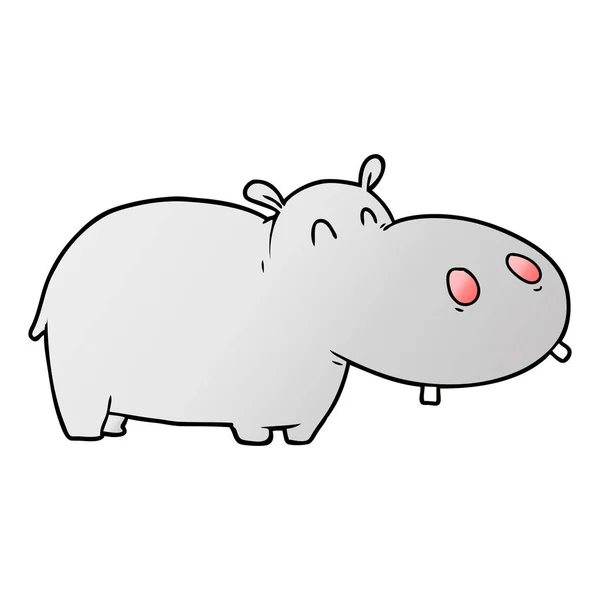 Ilustración Vectorial Del Hipopótamo Dibujos Animados — Vector de stock