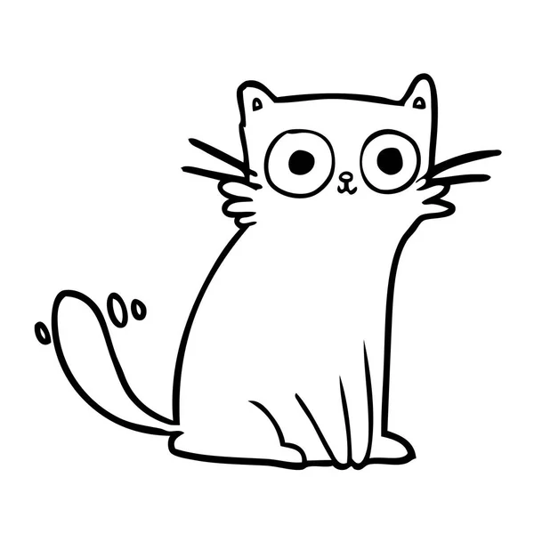 Dibujo Línea Gato Mirando Fijamente — Vector de stock