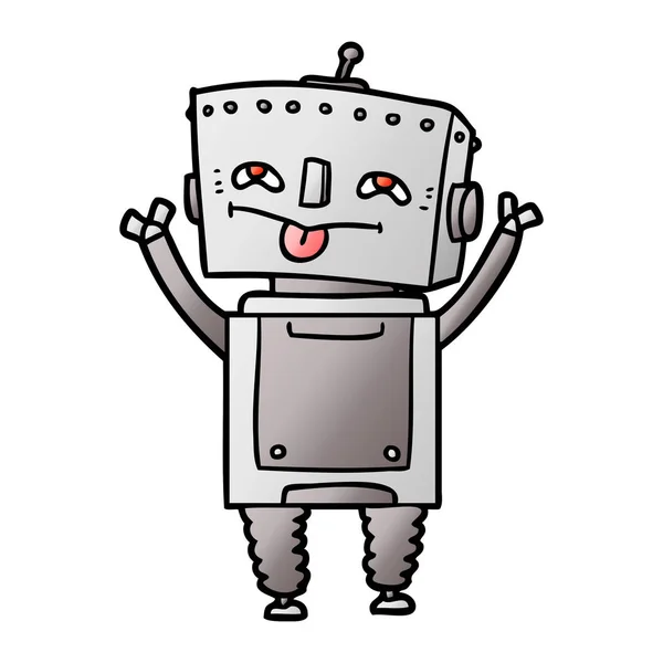 Vector Illustration Cartoon Robot — Stock Vector