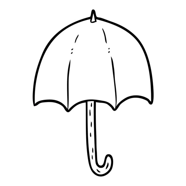 Line Drawing Open Umbrella — Stock Vector