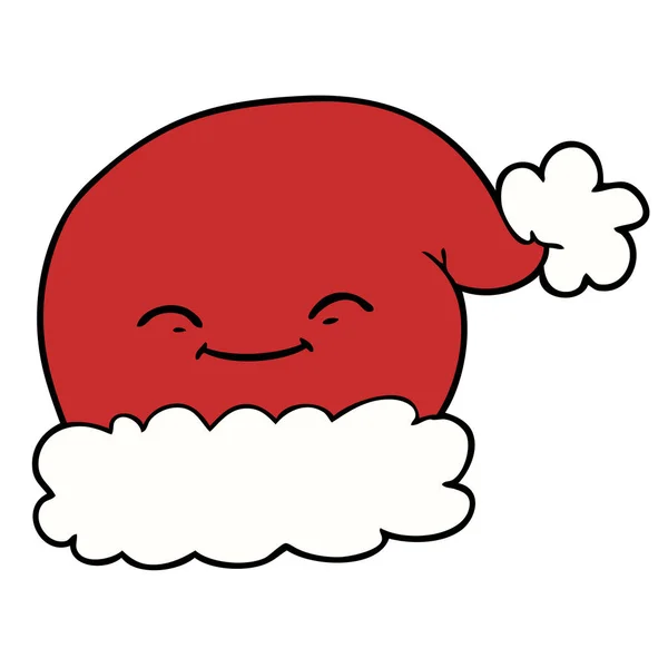 Dessin Animé Noël Santa Chapeau — Image vectorielle