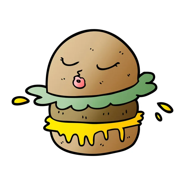 Cartoon Fast Food Burger — Stock Vector
