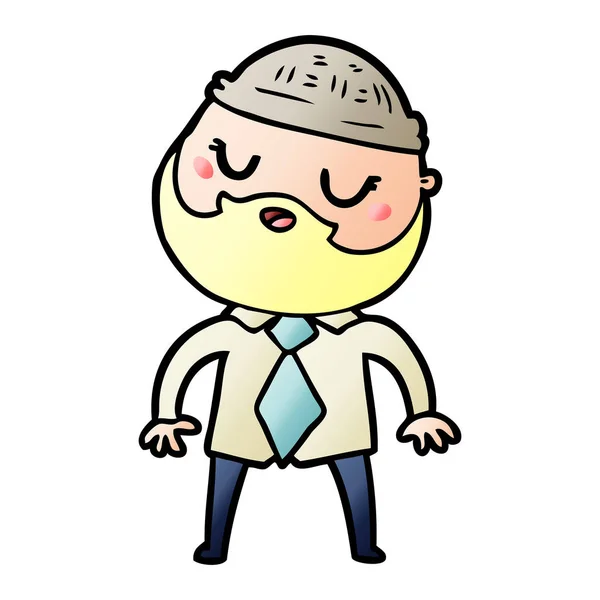 Bonito Cartoon Homem Com Barba — Vetor de Stock