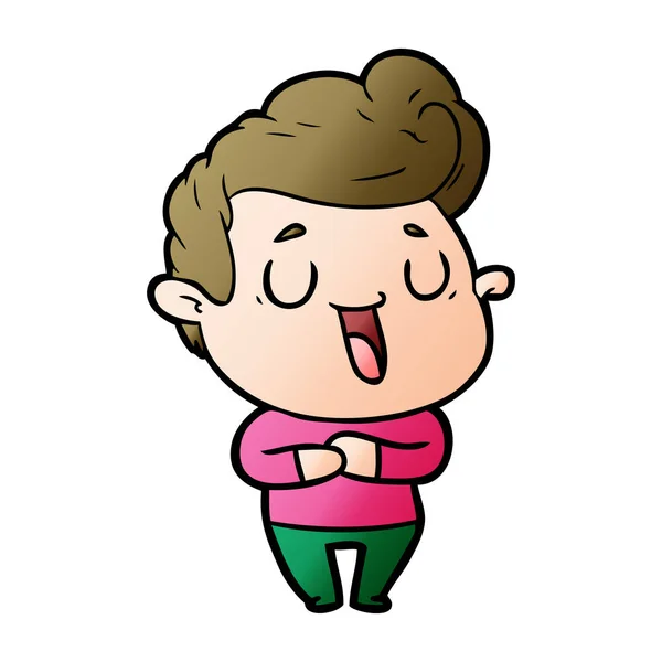 Ilustración Vectorial Hombre Dibujos Animados Feliz — Vector de stock