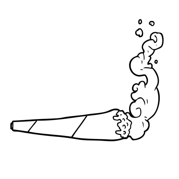 Line Drawing Marijuana Joint — Stock Vector