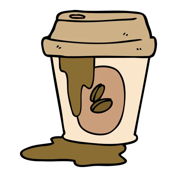 汚いコーヒー カップ漫画 — ストックベクタ