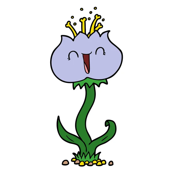 Vector Illustration Cute Cartoon Flower — Stock Vector