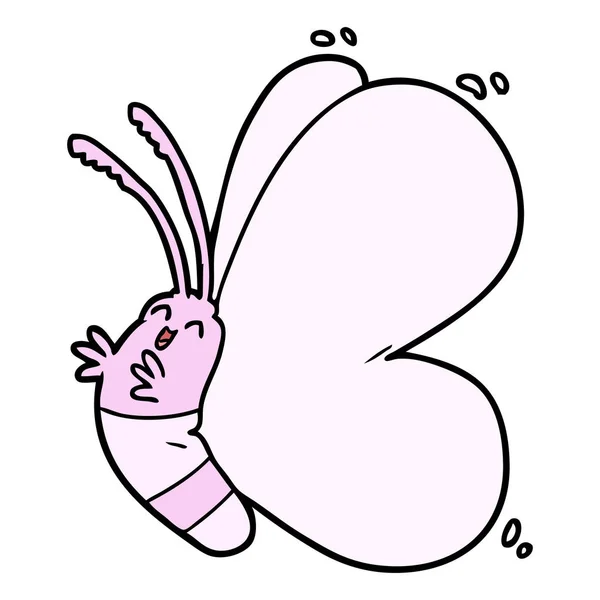 Illustration Vectorielle Dessin Animé Drôle Papillon — Image vectorielle