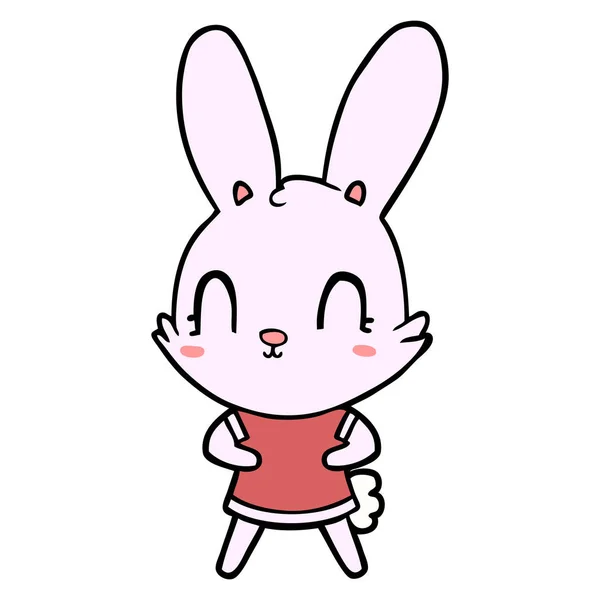 Mignon Lapin Dessin Animé Robe — Image vectorielle