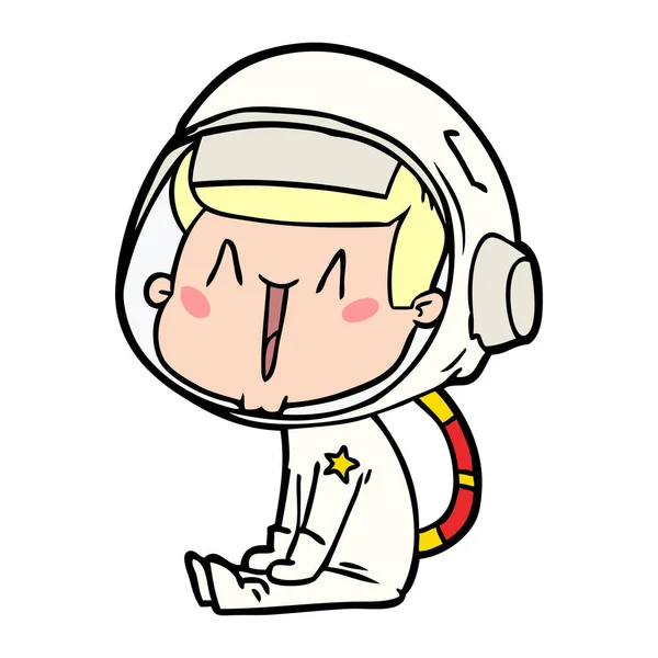 Счастливый Космонавт Сидит — стоковый вектор