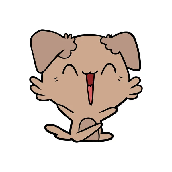 Desenhos Animados Cão Pequeno Feliz —  Vetores de Stock