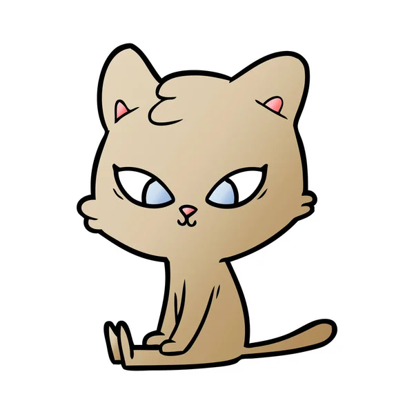 Vector Illustratie Van Schattige Cartoon Kat — Stockvector