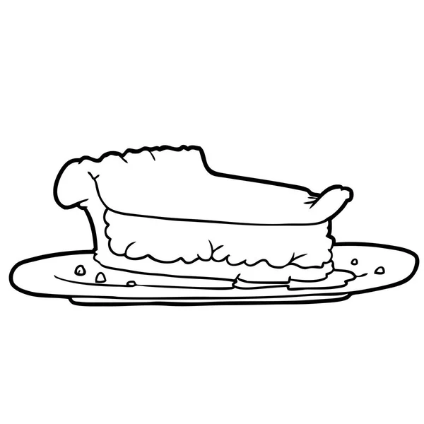 Line Drawing Meat Pie — Stock Vector