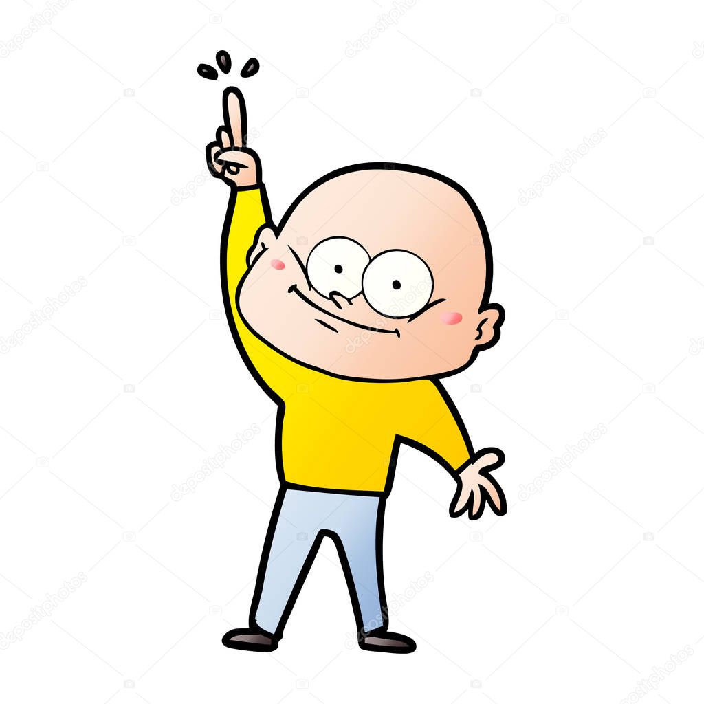 vector illustration of cartoon bald man